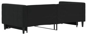 Sofá-cama com gavetão 90x190 cm veludo preto