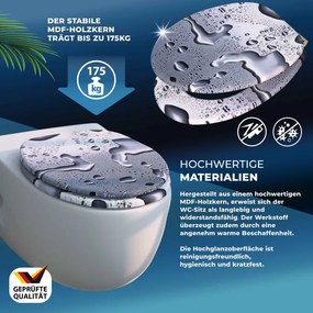 Assento sanitário Waterdrops com descida automática 45,7 x 38 cm Cinzento + Antracite