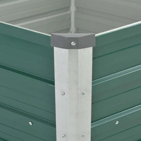 Canteiro elevado jardim aço galvanizado 129x129x77 cm verde