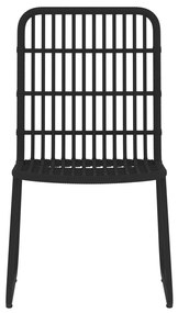 3 pcs conjunto de jantar para jardim preto