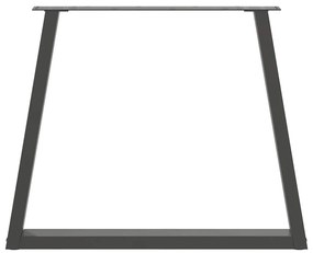 Pés para mesa de jantar em V, 3 peças, antracite, 70x(72-73,3) cm, aço