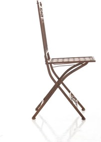 Cadeira de jardim dobrável Asina 40 x 95 x 40 cm Castanho antigo