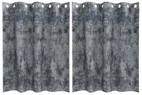 Cortinas de Veludo 2 peças com Ilhós Cinzentas 140x140 cm