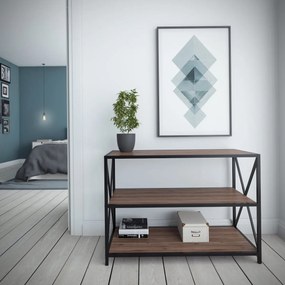 Aparador Zena – Noz e Preto – 94x40x65 cm