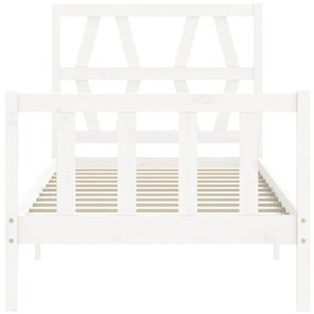 Cama sem colchão 90x200 cm madeira de pinho maciça branco