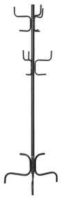Cabideiro SONGMICS, cabideiro de metal independente com 6 ganchos, para casacos, chapéus, bolsas, 54 x 54 x 171,1 cm, preto RCR029B01
