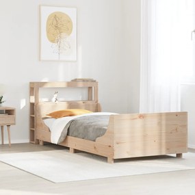 vidaXL Cama sem colchão 75x190 cm madeira de pinho maciça