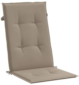 Almofadões cadeiras altas jardim 4 pcs tecido cinza-acastanhado