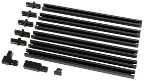 Sistema ferroviário moderno preto monofásico 300cm - Iconic Moderno