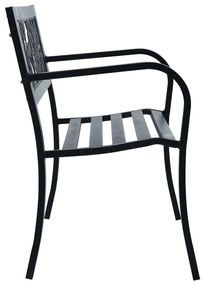 Banco jardim 125 cm aço preto