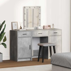 vidaXL Mesa de vestir com gaveta 3 pcs Cinzeto 50 x 41 x 135 cm
