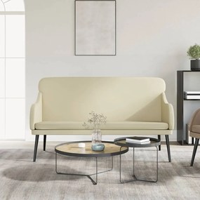 351431 vidaXL Banco 110x76x80 cm couro artificial cor creme