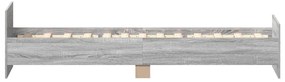 Estrutura cama 100x200 cm derivados de madeira cinzento sonoma