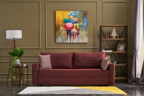 Sofá-Cama de 3 Lugares Ece – Vermelho Claret – 215 x 88 x 90 cm