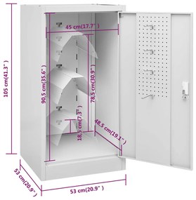 Armário para selas 53x53x105 cm aço cinza-claro