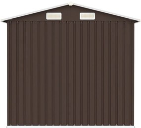 Abrigo de jardim 205x129x183 cm aço galvanizado castanho