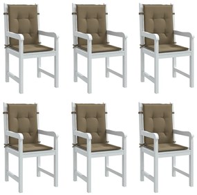 Almofadões lombares p/cadeiras 6pcs 100x50x4 cm mesclado tecido