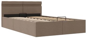 Estrutura cama hidrául.+ LED 140x200cm tecido cinza-acastanhado