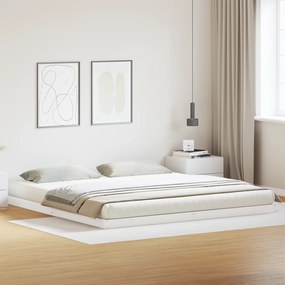 Estrutura de Cama Floor vidaXL Branca 180x220 cm em Madeira Sólida de Pinheiro