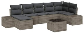 Conjunto de Sofá de Jardim de 7 Peças com Almofadas Preto Rattan Sinté