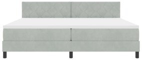Cama Box Spring com Colchão vidaXL Cinza Claro 200x200 cm Veludo