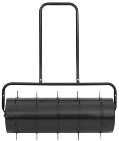 Rolo relvado jardim c/ grampos arejamento 63L ferro/aço preto