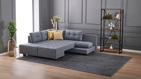 Sofá-Cama de Canto Manama – Cinza – 280x85x206 cm