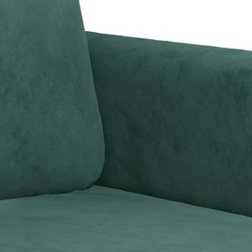 3 pcs conjunto de sofás veludo verde-escuro