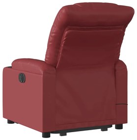Poltrona massagens reclinável couro artificial vermelho tinto