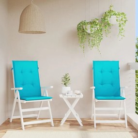 vidaXL Almofadões cadeira de encosto alto 2 pcs tecido turquesa