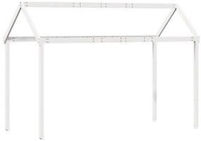 Cama alta c/ escada e telhado 90x200 cm pinho maciço branco