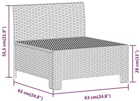 7 pcs conjunto lounge de jardim c/ almofadões vime PE cinzento