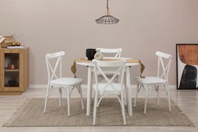 Conjunto de Mesa de Jantar Extensível Oliver – Branco – Mesa: 100x75x1