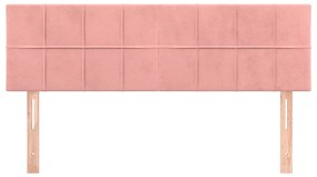 Cabeceira de cama 2 pcs veludo 72x5x78/88 cm rosa
