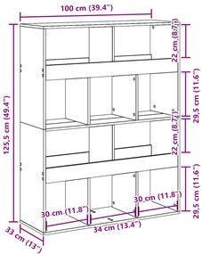 Estante 100x33x125,5 cm derivados de madeira branco