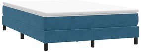vidaXL Box Cama de primavera sem Colchão Azul Escuro 140x210 cm Veludo