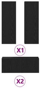 Conjunto de armário de TV vidaXL 4 peças montado na parede Carvalho pr