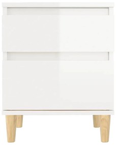 Mesa de cabeceira 40x35x50 cm branco brilhante