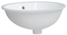 Lavatório casa de banho oval 47x39x21 cm cerâmica branco