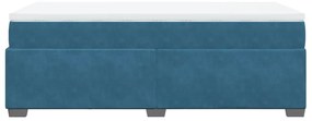 Cama com molas/colchão 80x200 cm veludo azul-escuro