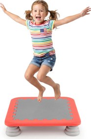 Mini-trampolim Infantil, 65 x 65 x 13 cm, Superfície Antiderrapante, Vermelho