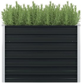 Canteiro jardim elevado 100x100x77 cm aço galvanizado antracite