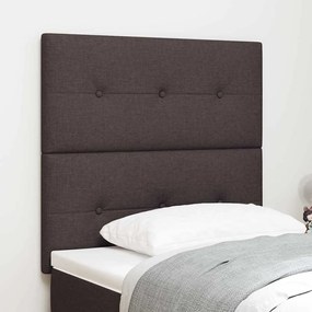 Cabeceira Estofada Button Tufted Marrom Escuro 80 cm Tecido