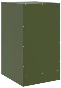 Mesa de cabeceira 34,5x39x62 cm aço verde azeitona