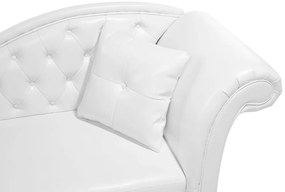 Chaise-longue em pele sintética branca com apoio à direita LATTES Beliani