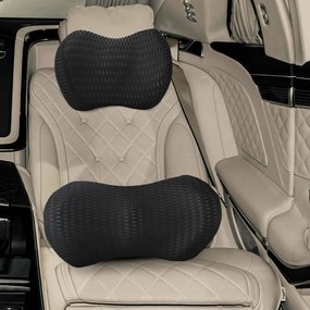 vidaXL Conjunto de Travesseiros com travesseiro 2 pcs Preto Malha 4D