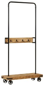 Suporte para roupa c/ rodas 90x35x190 cm mangueira maciça/ferro