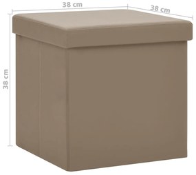 Banco de arrumação dobrável PVC cor cappuccino