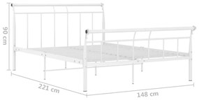 Estrutura de cama em metal 140x200 cm branco
