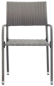 Cadeiras de jantar empilháveis para jardim 2 pcs vime PE cinza